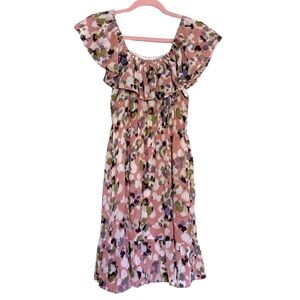 Ya Los Angeles midi dress women's L pink purple romantic boho Y2K cottagecore